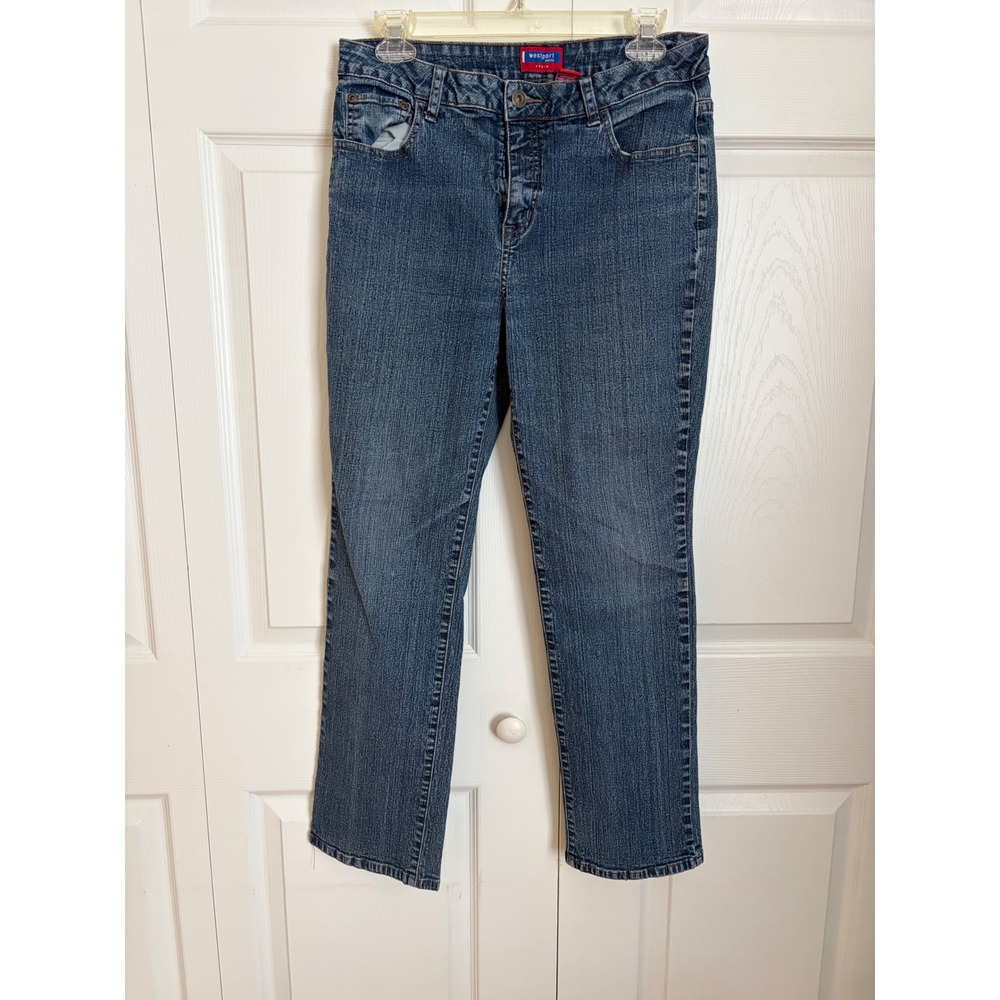 Westport Petite Medium Wash Straight Leg Denim Jeans Blue Women Size 12P